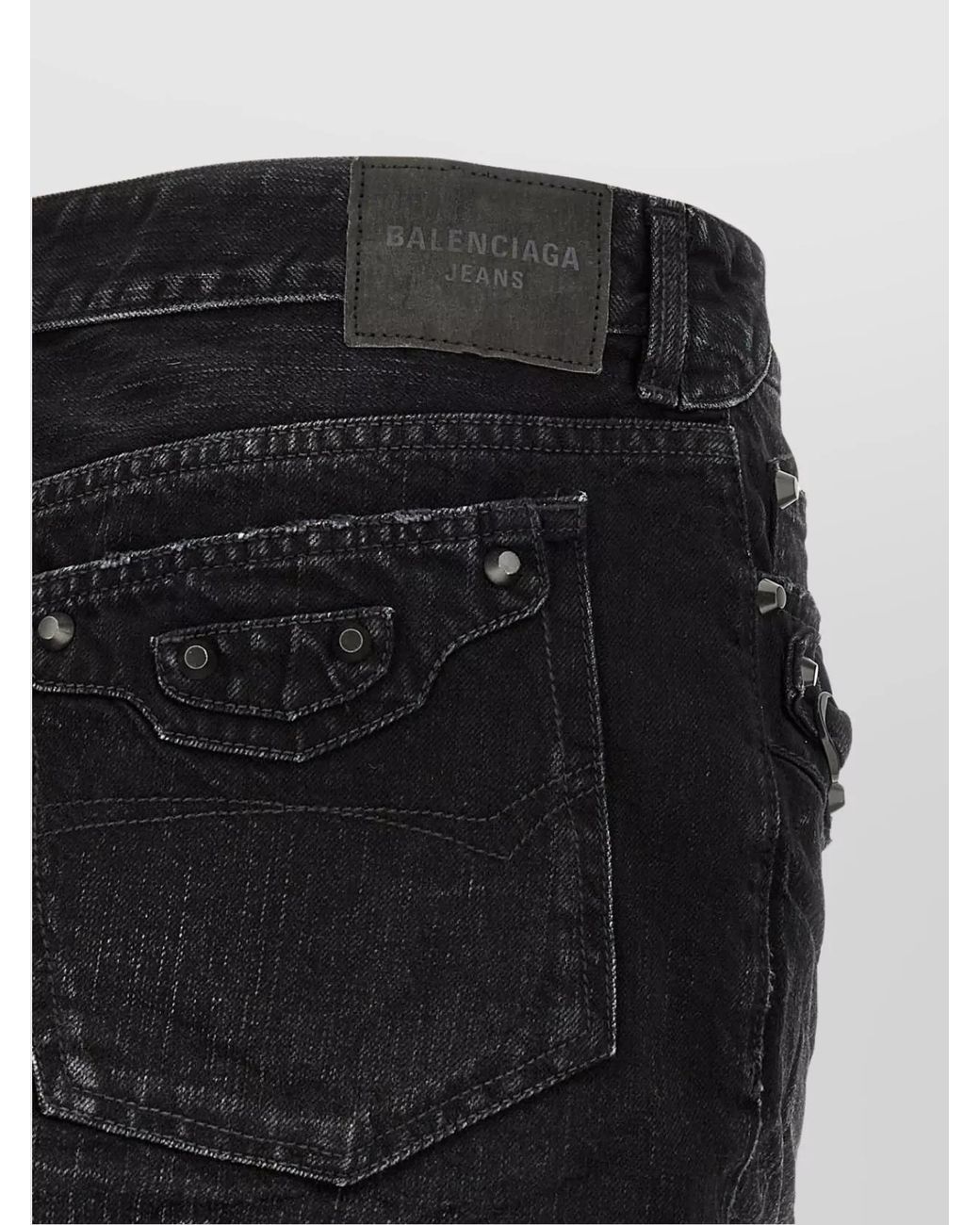 Balenciaga Black Denim Mid-Rise Mini Skirt