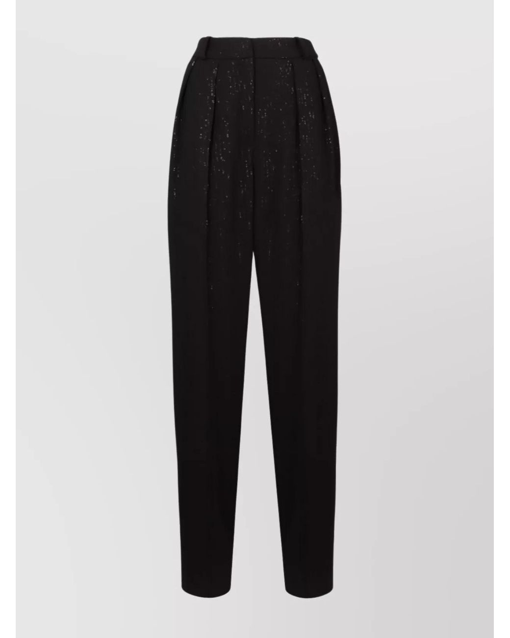The Mannei Black Silk Sequin-Embellished Tailored Trousers