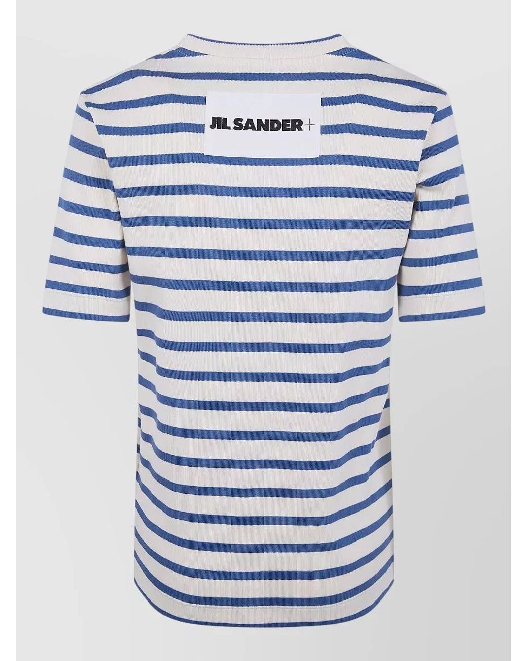 Jil Sander Blue Striped Short-Sleeve Cotton T-Shirt