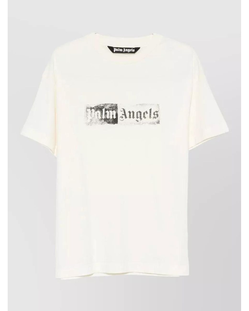 Palm Angels Natural Cotton Logo Print Short-Sleeve T-Shirt for men