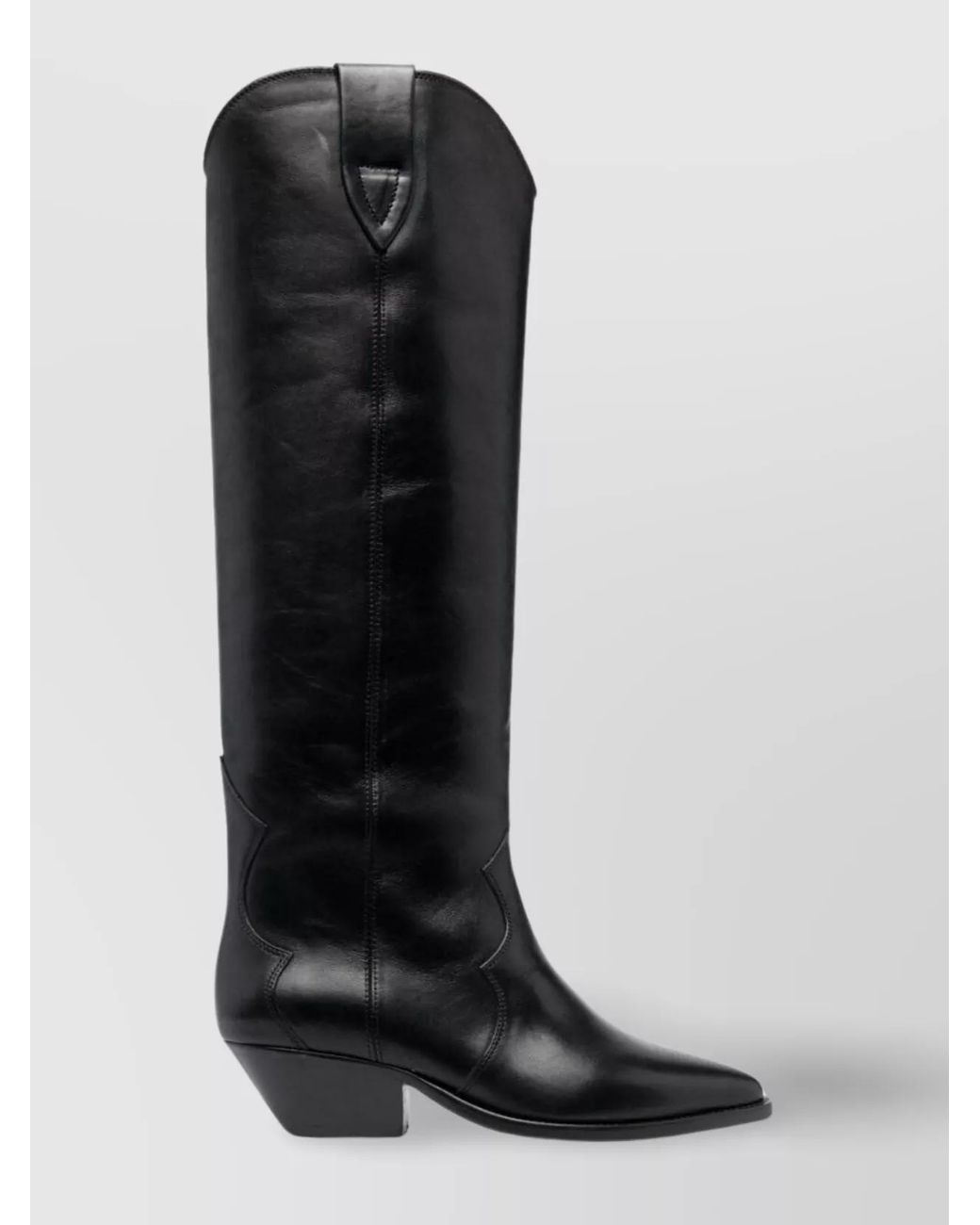 Isabel Marant Black Leather Knee-High Cowboy Boots