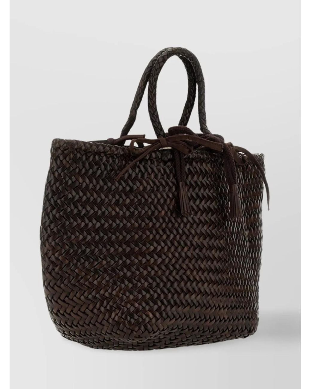 Dragon Diffusion Black Small Tote Bag Tassel Accents