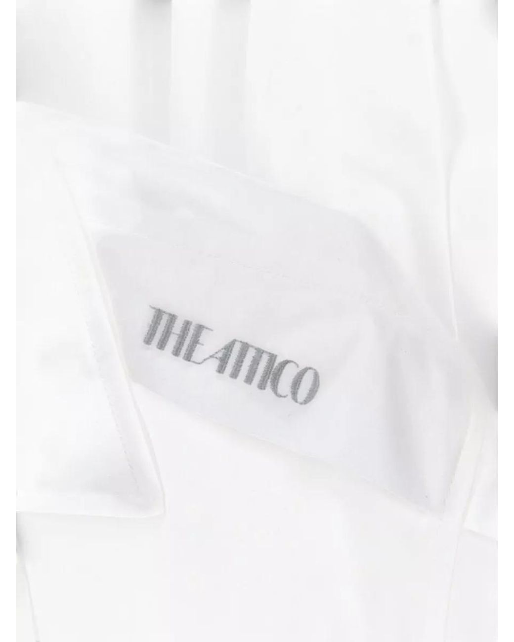 The Attico White Cotton Asymmetric Oversized Long-Sleeve Shirt