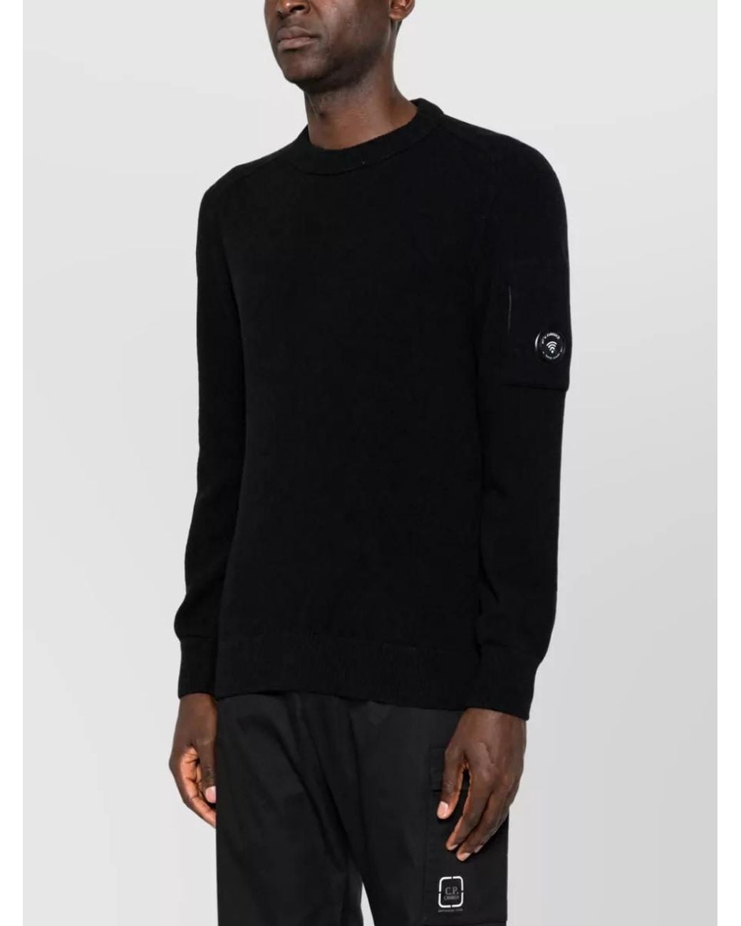C P Company Black Crewneck Jumper for men