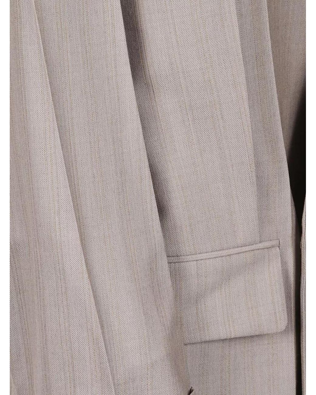 Victoria Beckham Gray Collarless Suit Jacket