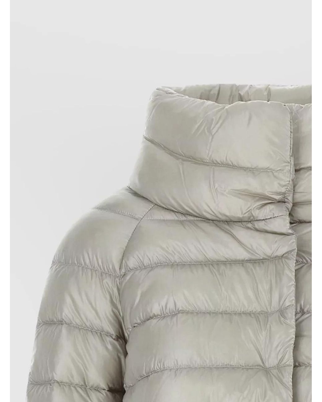 Herno Gray Quilted Hooded Cape