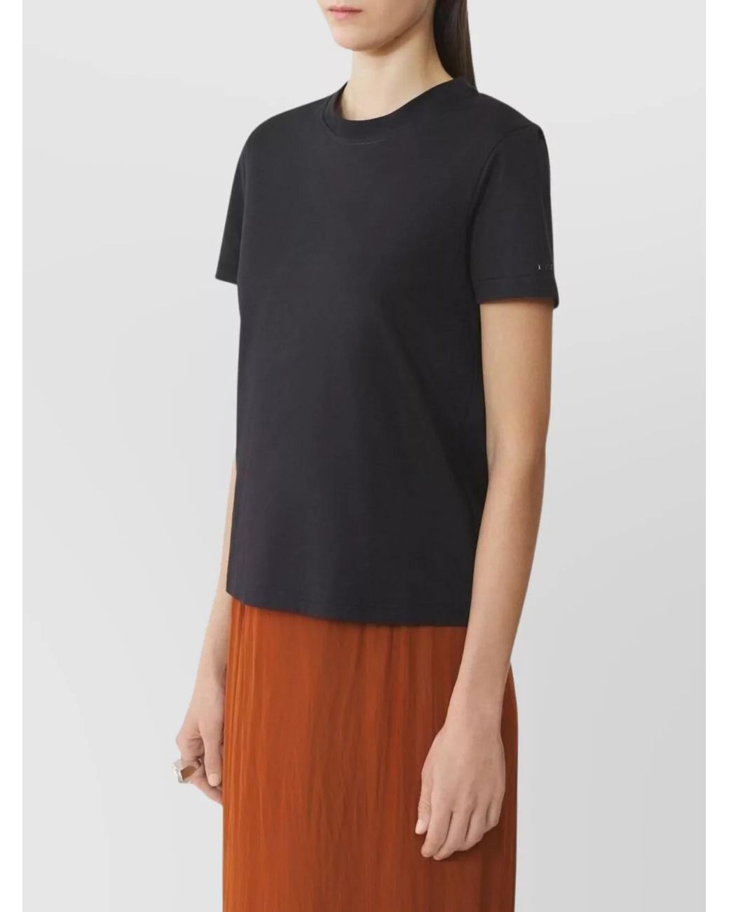 Lanvin Black Knot Detail Short Sleeve Cotton T-Shirt