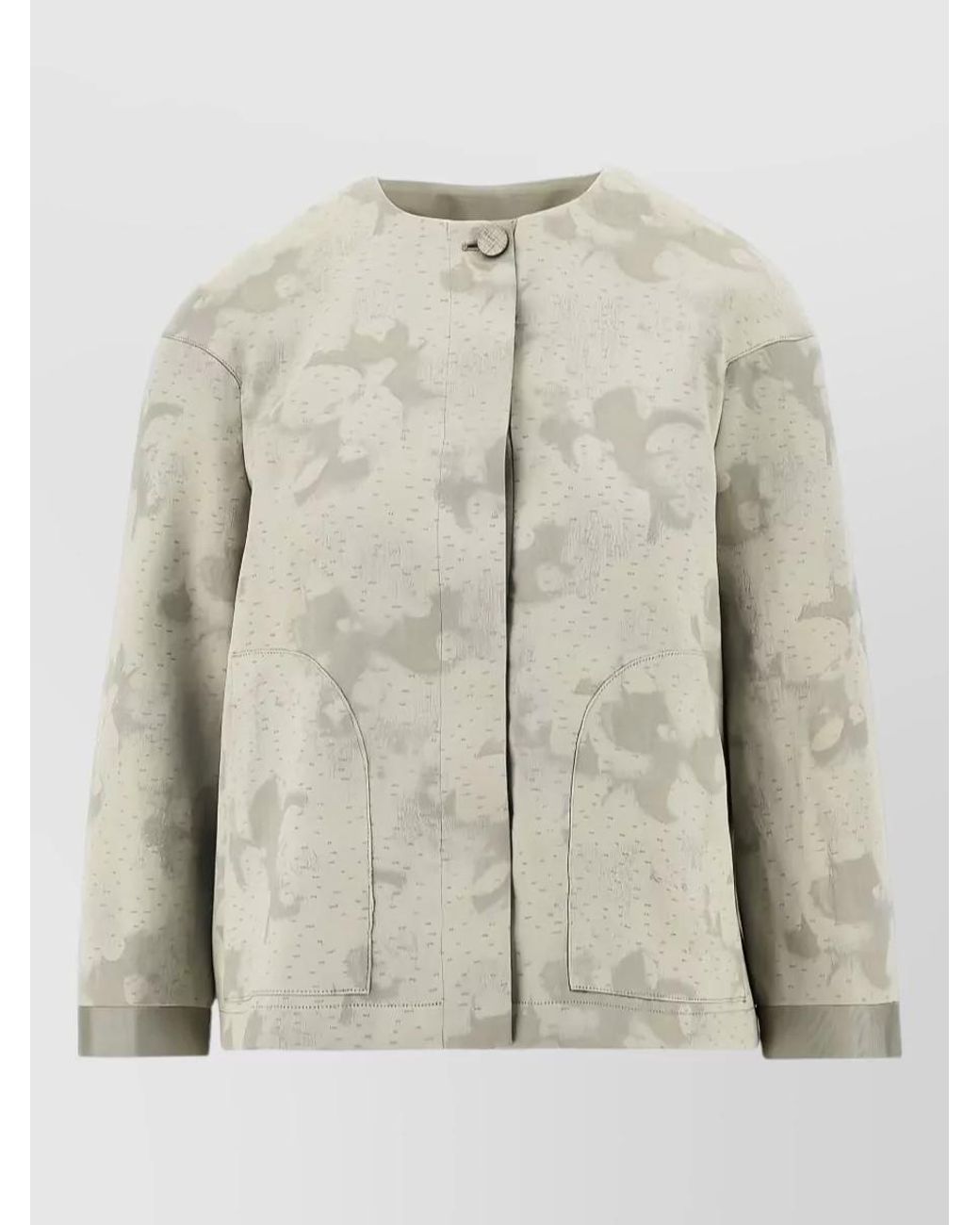 Emporio Armani Natural Crewneck Long-Sleeve Fitted Jacket