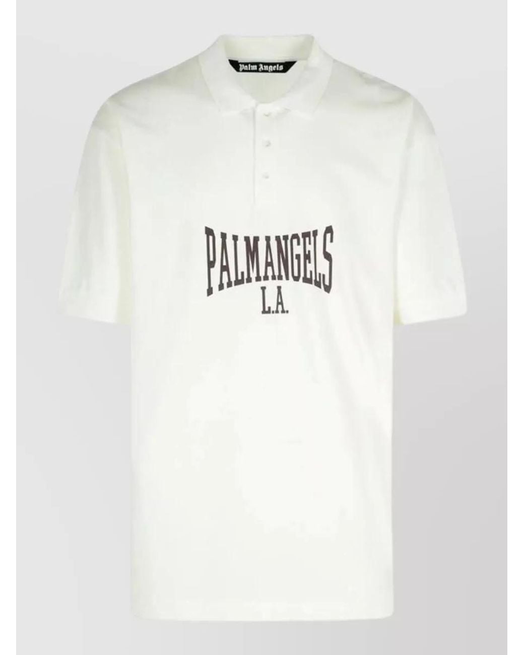 Palm Angels White Cotton Polo Shirt for men