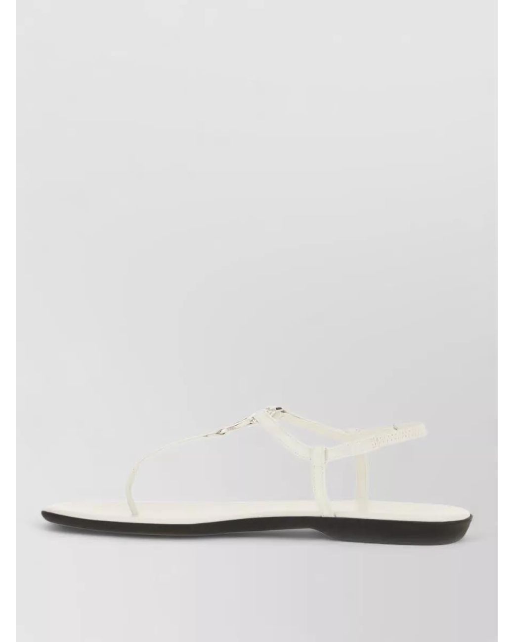 Gucci White Leather Slides