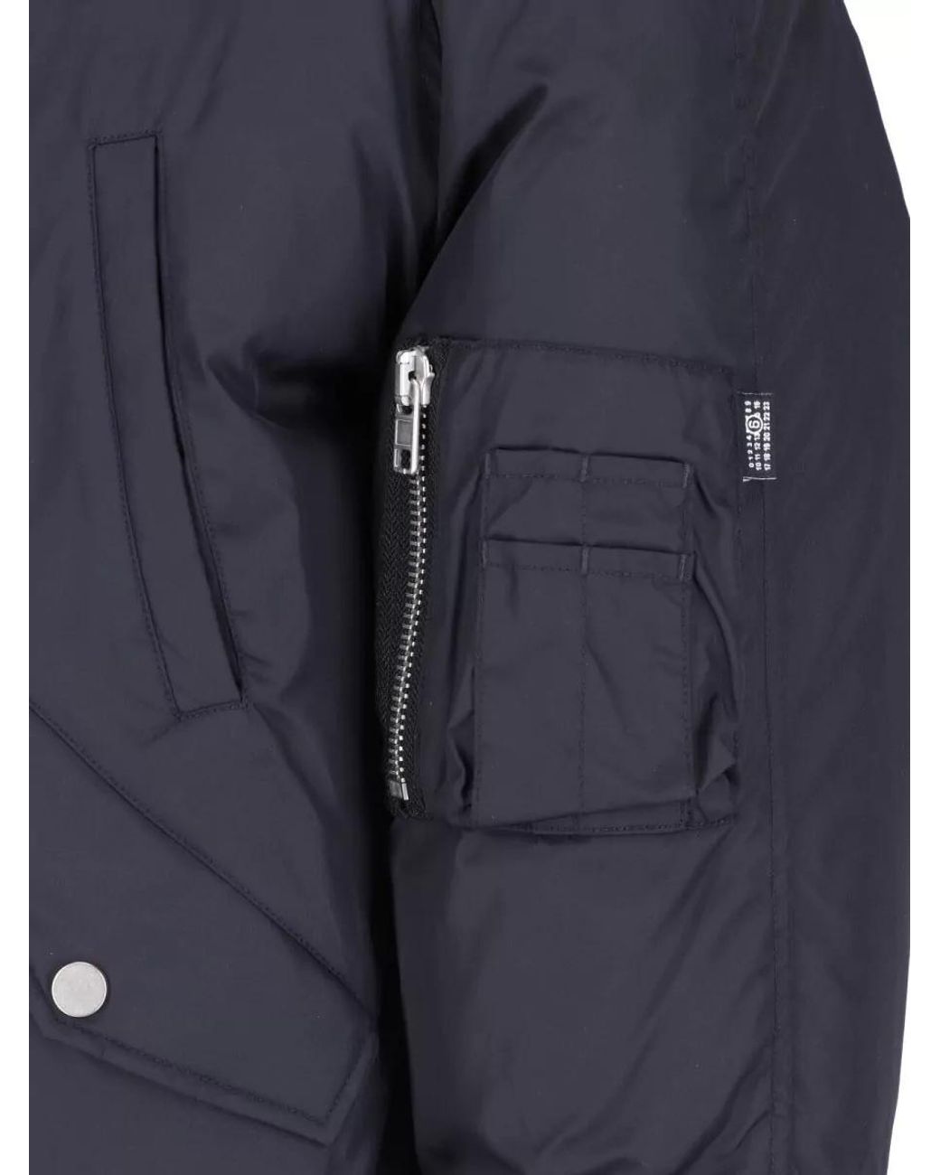 MM6 by Maison Margiela Blue Hooded Puffer Jacket for men