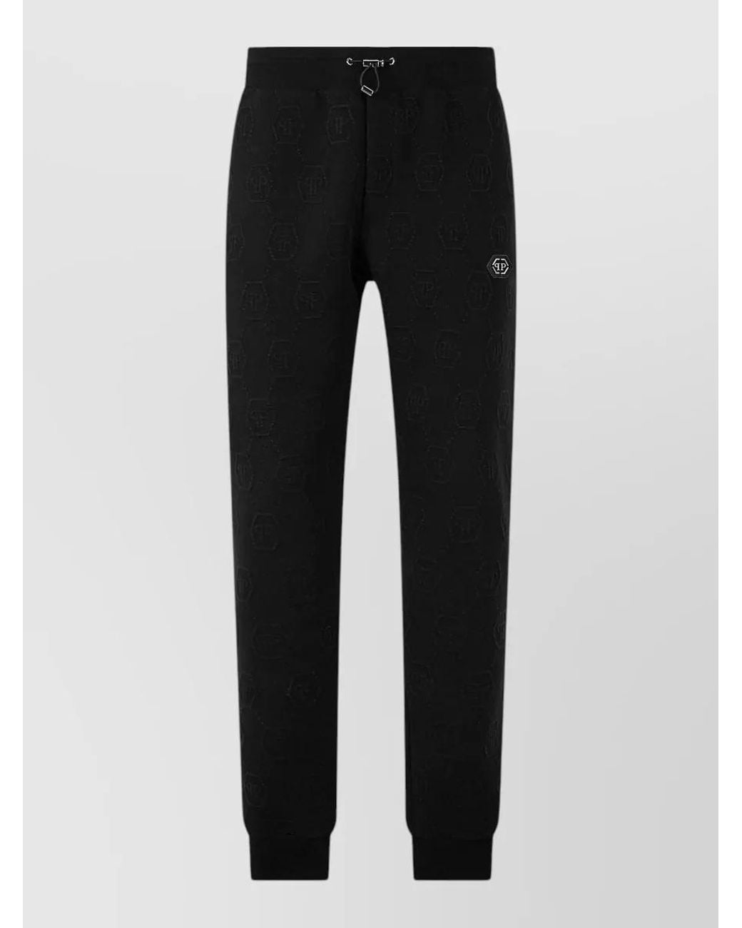Philipp Plein Black Logo-Patch Track Pants for men