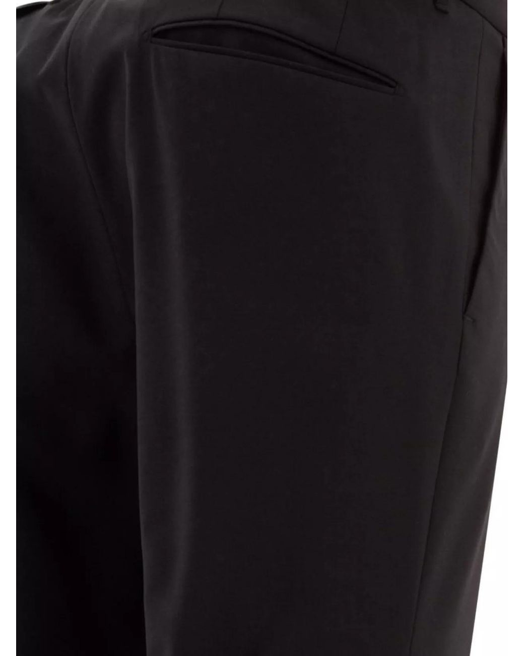 Incotex Black Wool Blend Straight-Leg Tailored Trousers for men