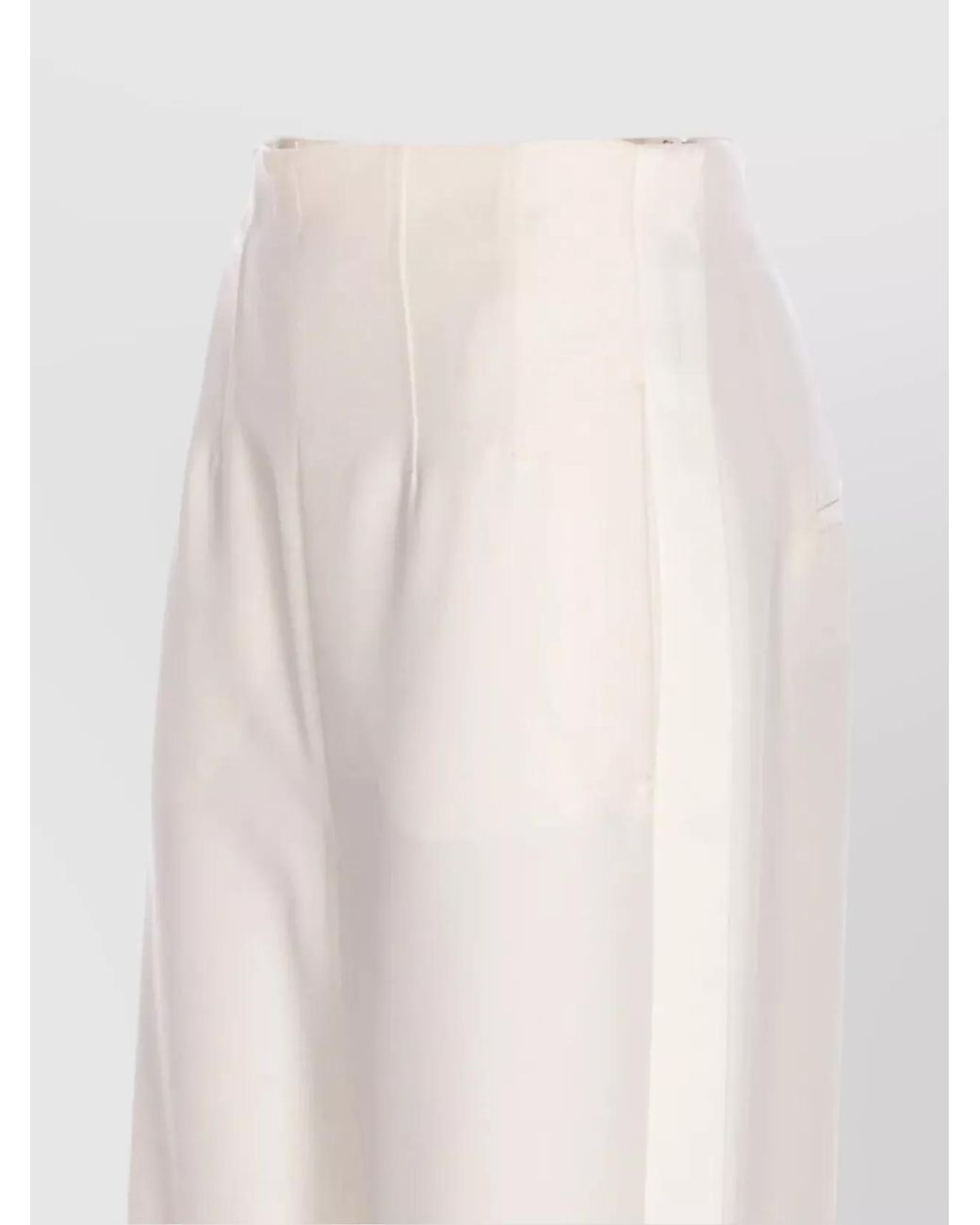 Max Mara White Wool High-Rise Tailored Trousers
