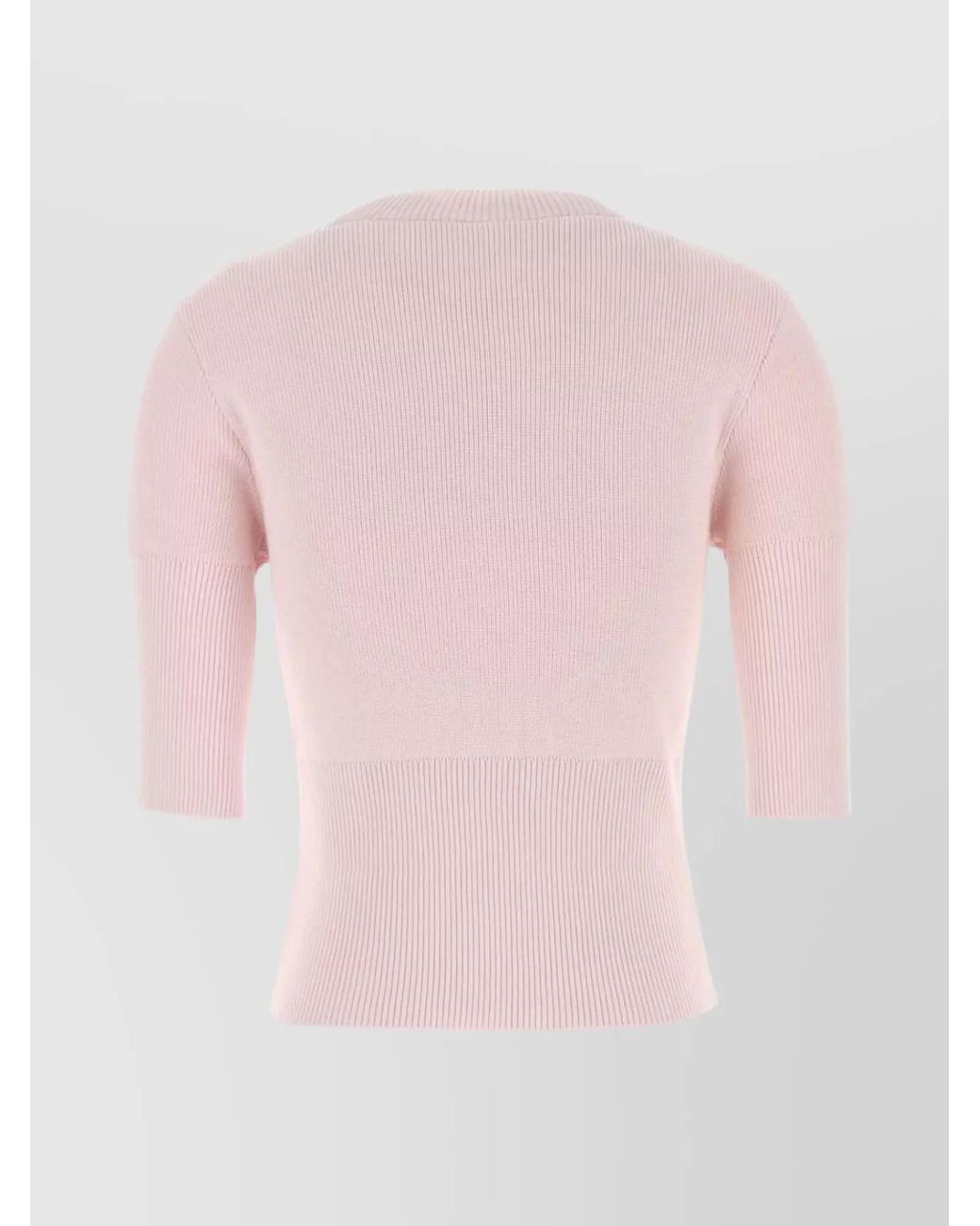 Givenchy Pink Crewneck Half-Sleeve Knitted Top
