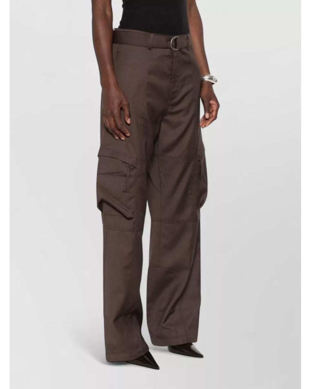 Frankie Shop Brown Straight-Leg Trousers
