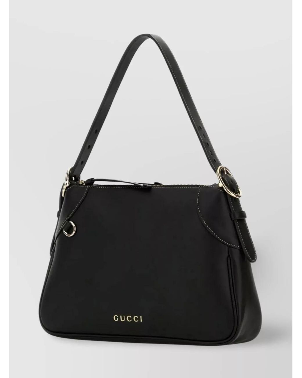 Gucci Black Gg Enblem Medium Leather Shoulder Bag