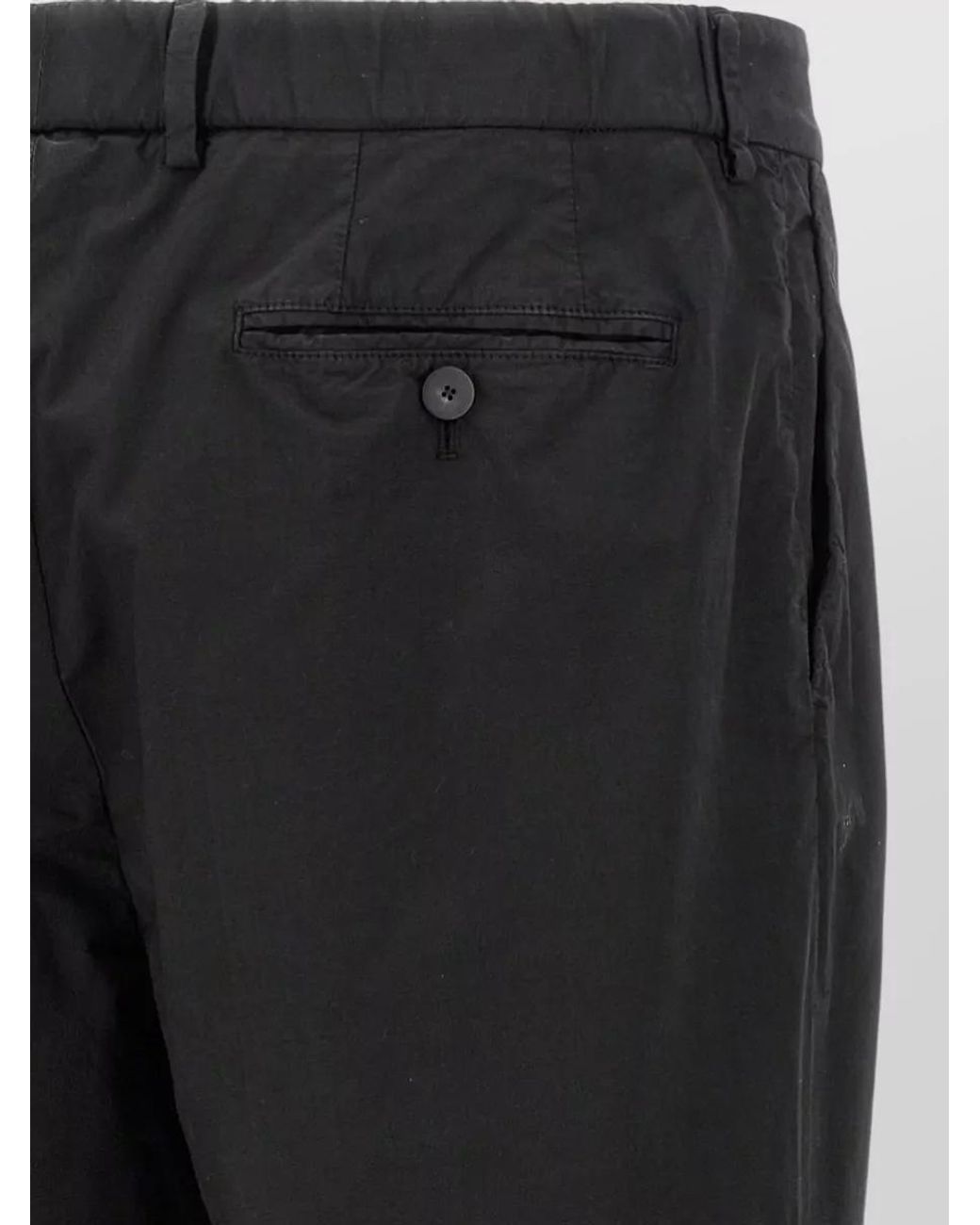 Cellar Door Black Stretch Cotton Straight-Leg Trousers for men