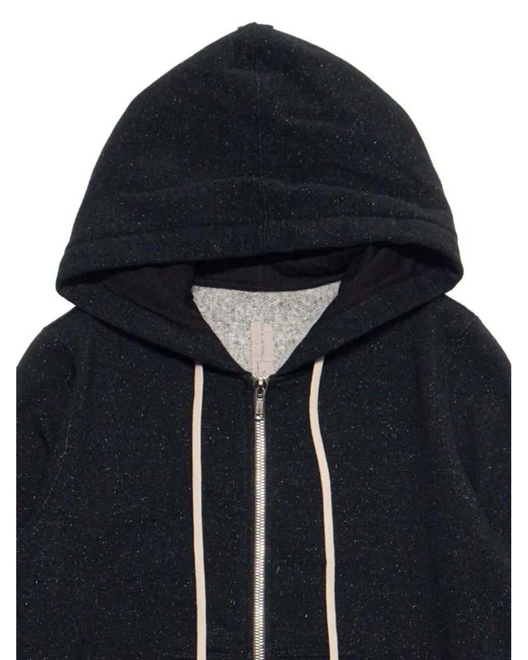 Rick Owens Blue Wool Hooded Zip Sweatshirt for men