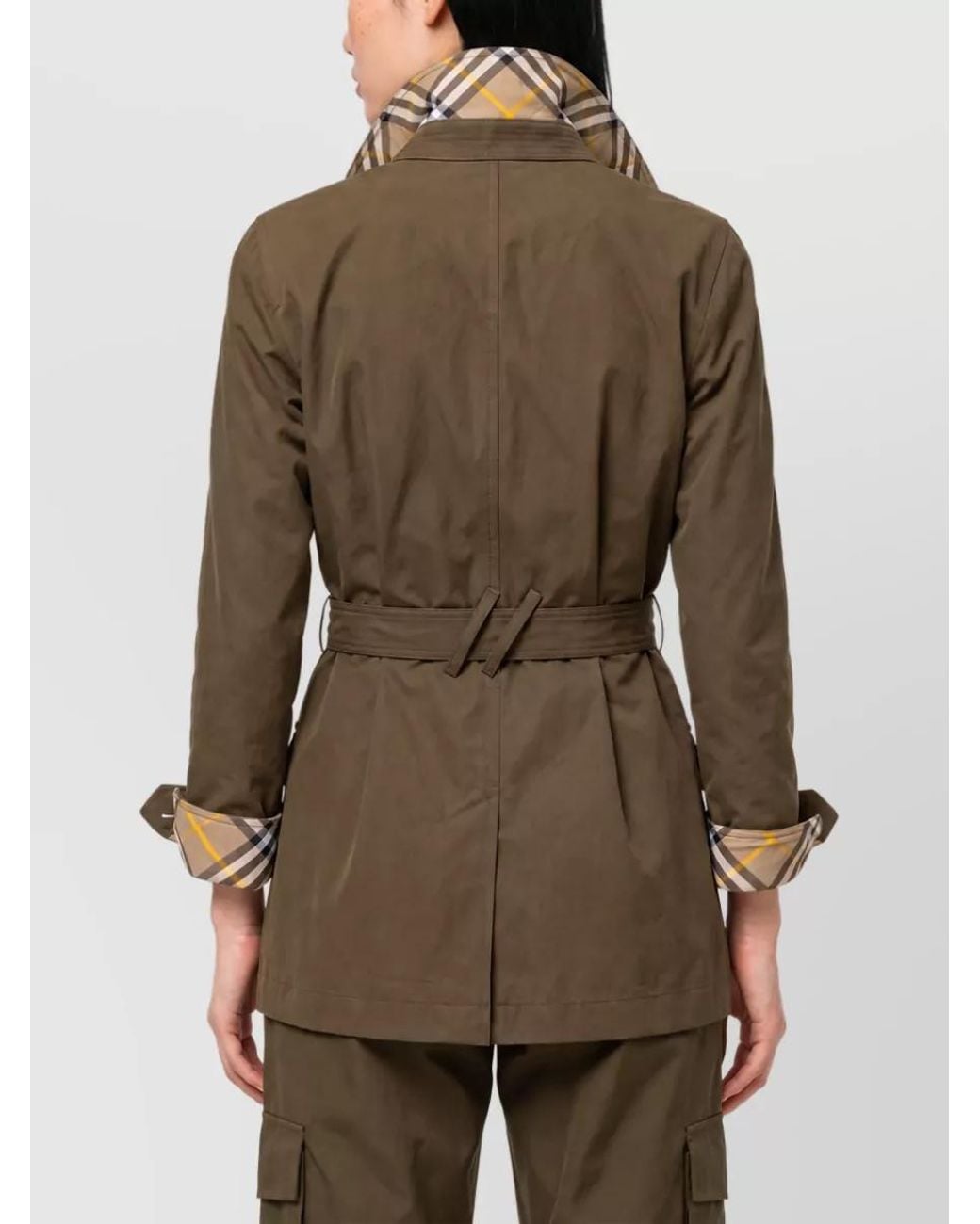 Burberry Brown Cotton Gabardine Belted Safari Jacket