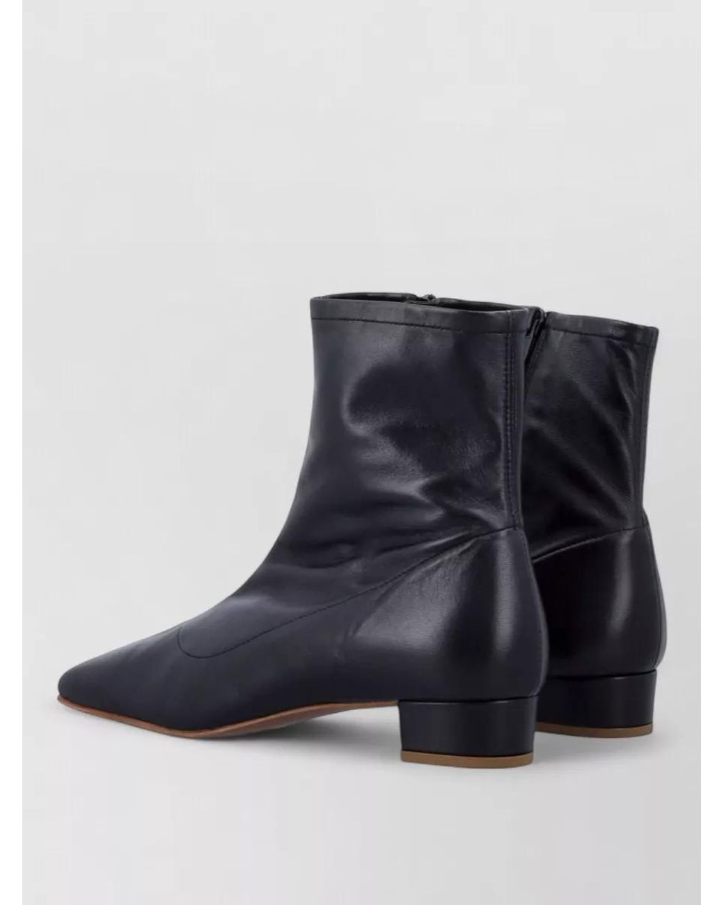 By Far Blue Leather Ankle Boots