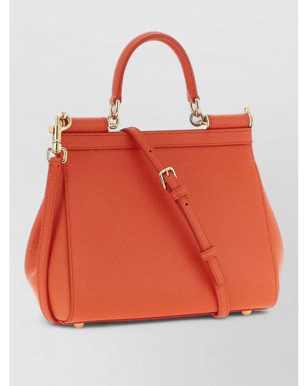 Dolce & Gabbana Orange Sicily Medium Leather Shoulder Bag