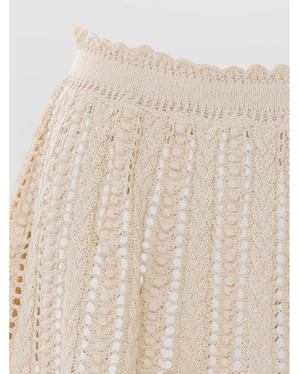 Isabel Marant Natural Cotton Crochet Mini Skirt