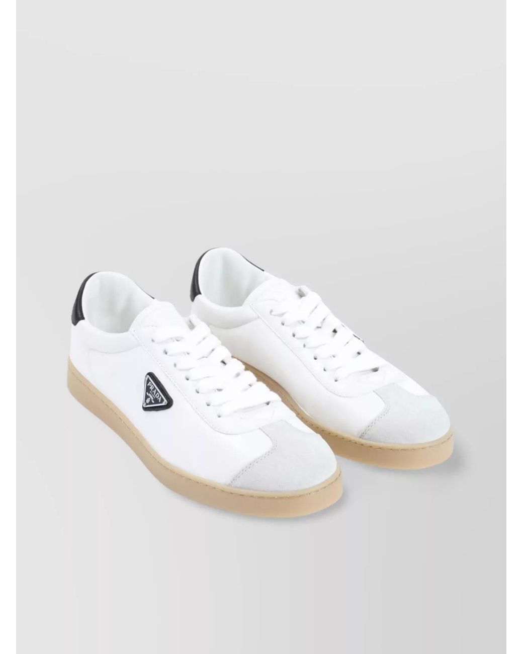 Prada Metallic Leather Low-Top Sneakers for men