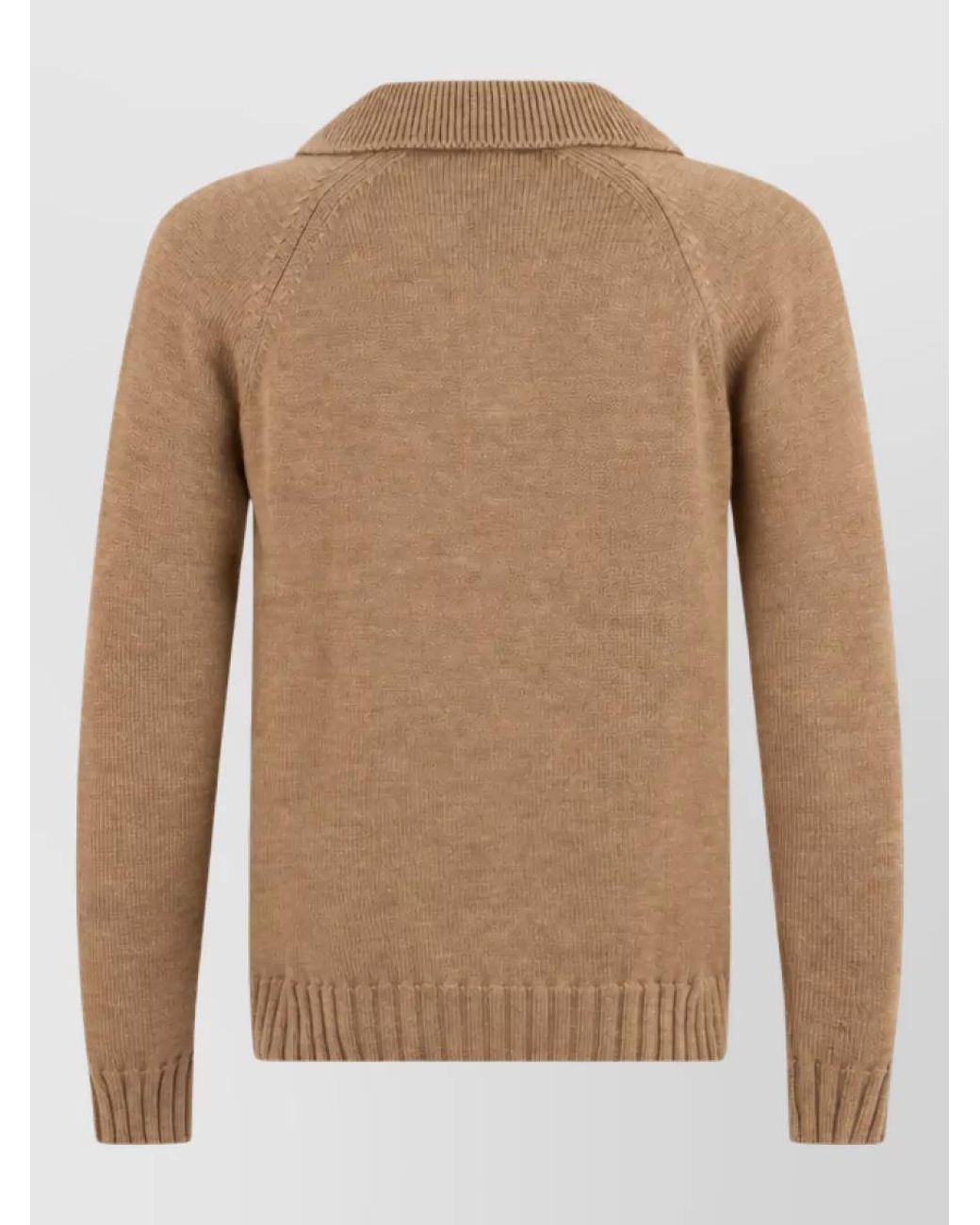 Zanone Brown Wool V-Neck Jumper for men
