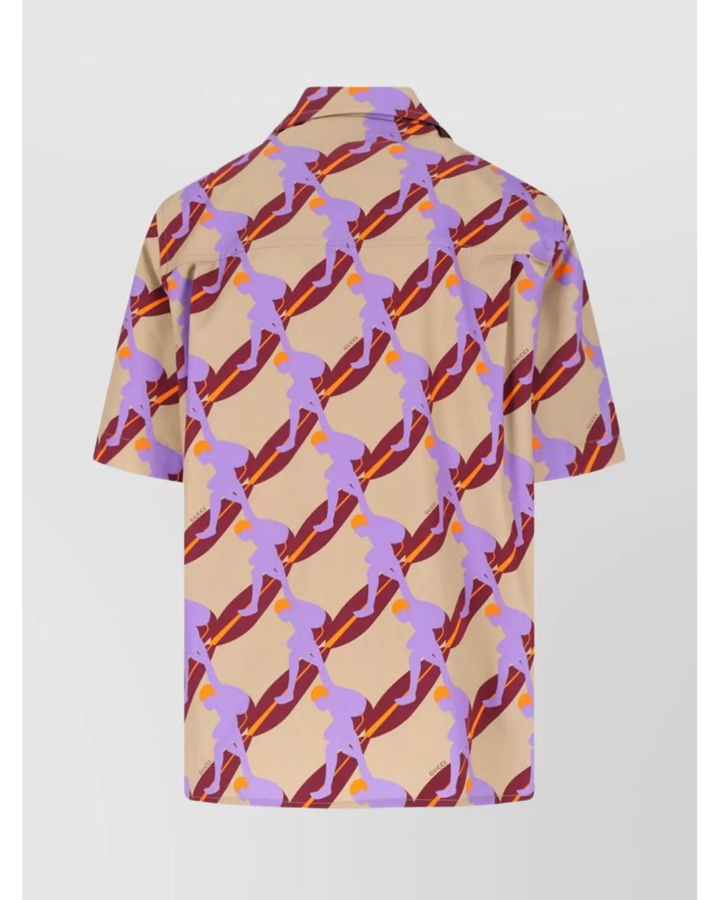 Gucci Pink Printed Cotton Relaxed-Fit Short-Sleeve Bowling Shirt for men