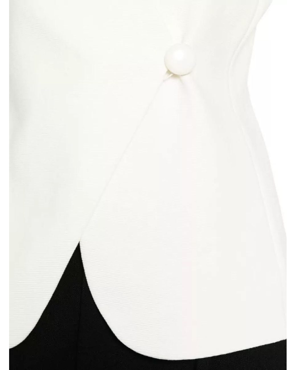 Emporio Armani White Cotton Asymmetric Single-Breasted Jacket