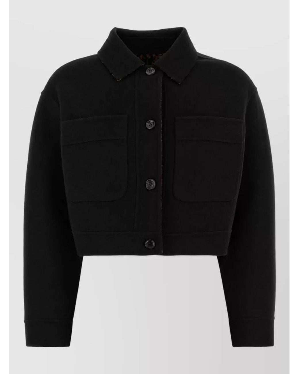 Max Mara Black Cashmere Single Breasted Coat
