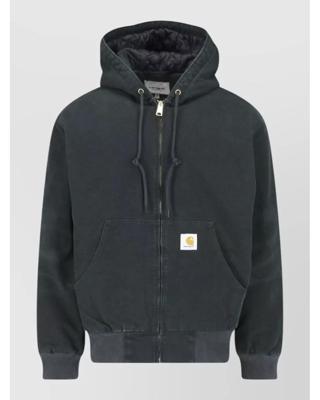 Carhartt Black Organic Cotton Hooded Loose-Fit Work Jacket for men
