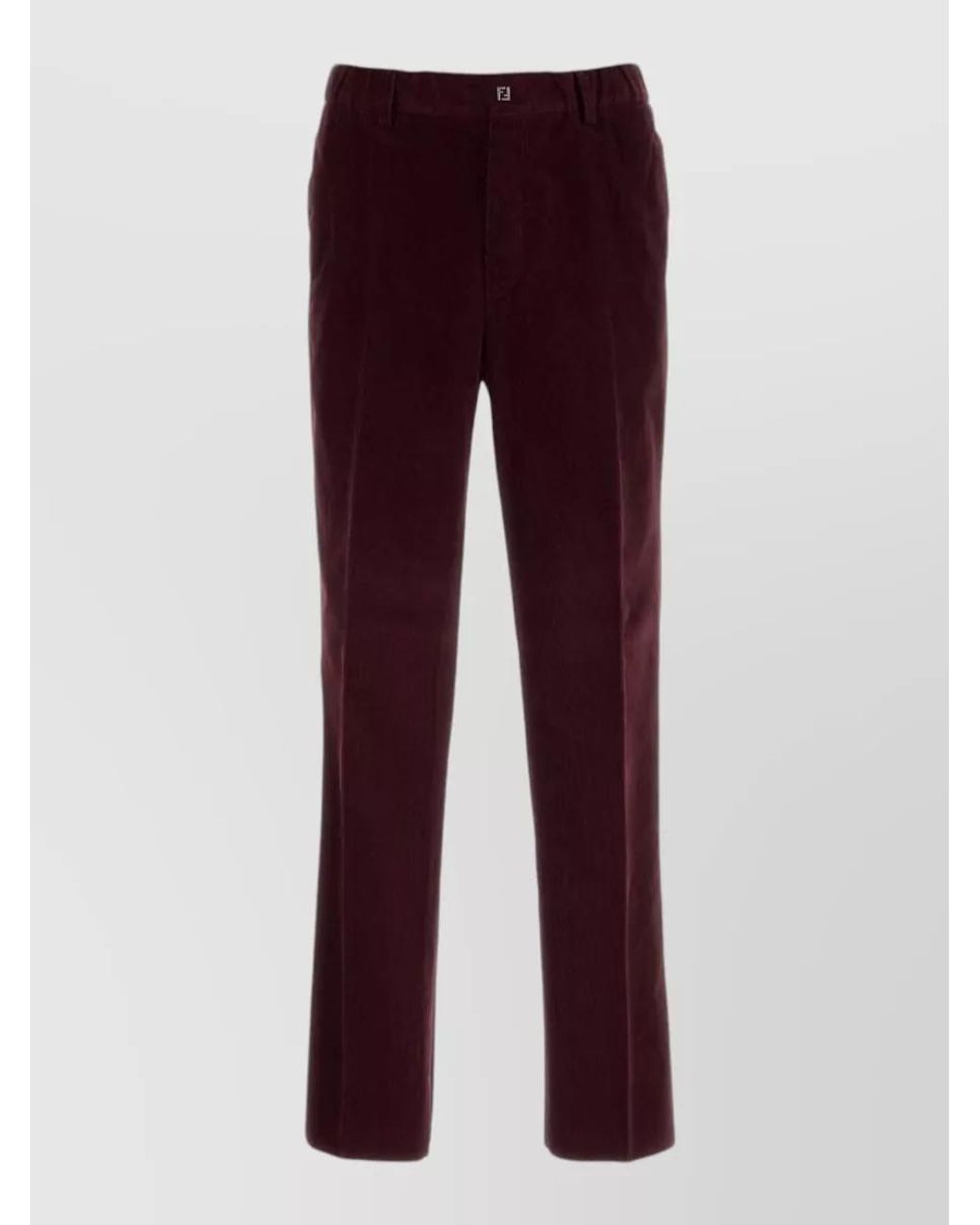 Fendi Red Corduroy Straight-Leg Pants for men