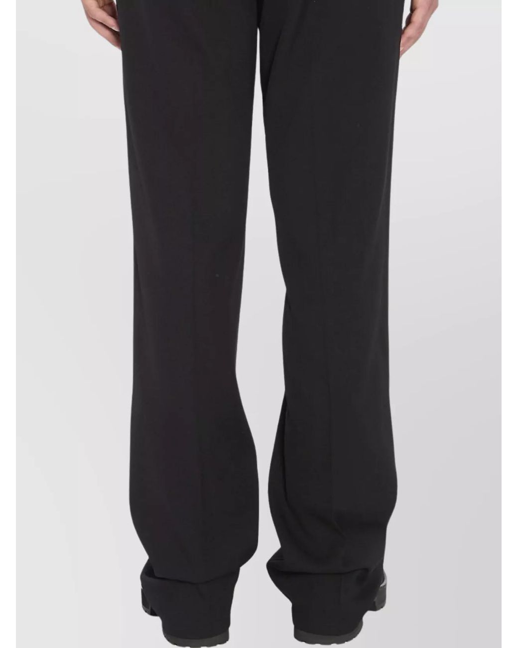 Balenciaga Black Wool Mid-Rise Regular-Fit Straight-Leg Trousers for men