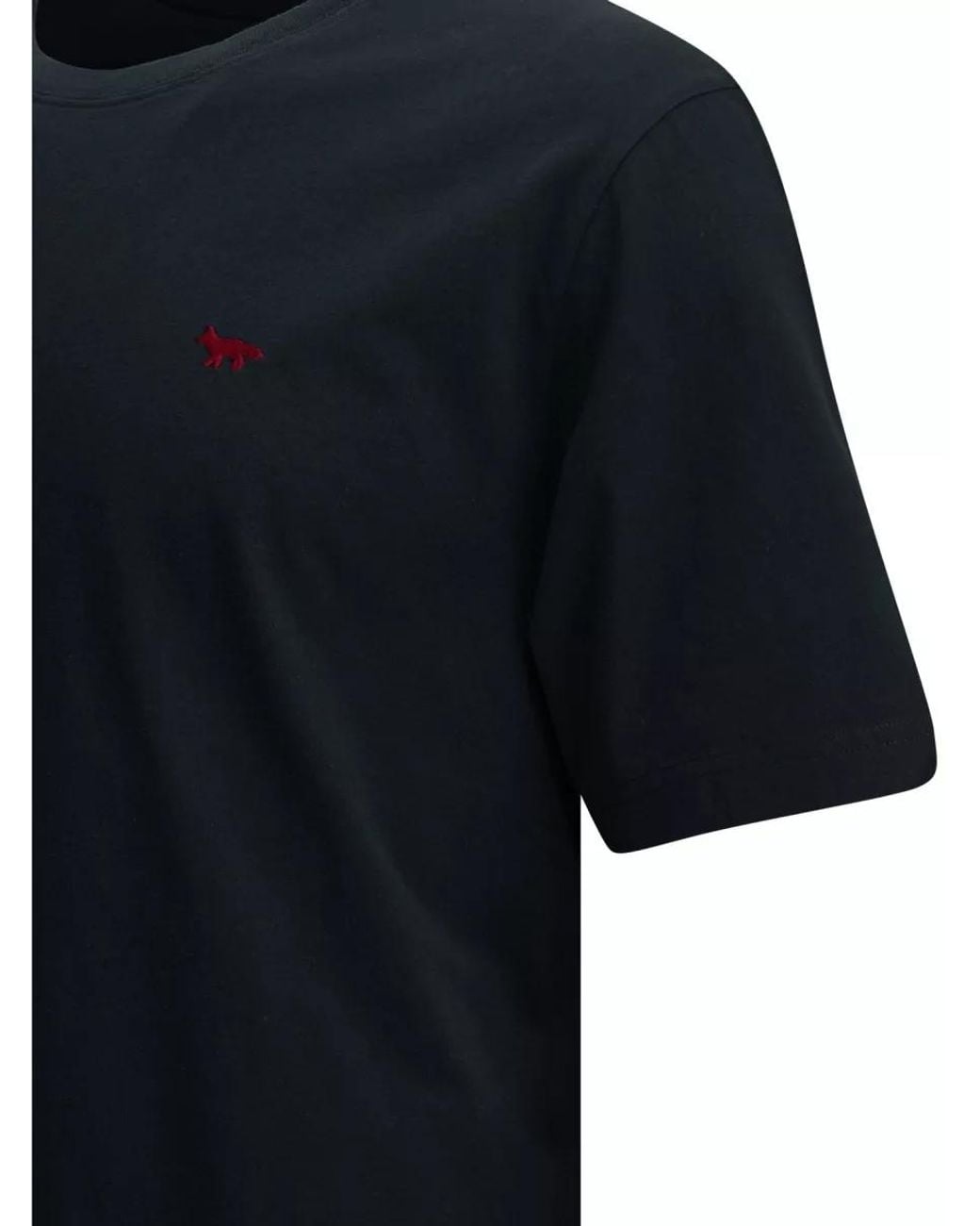 Maison Kitsuné Blue Cotton Crew-Neck T-Shirt for men