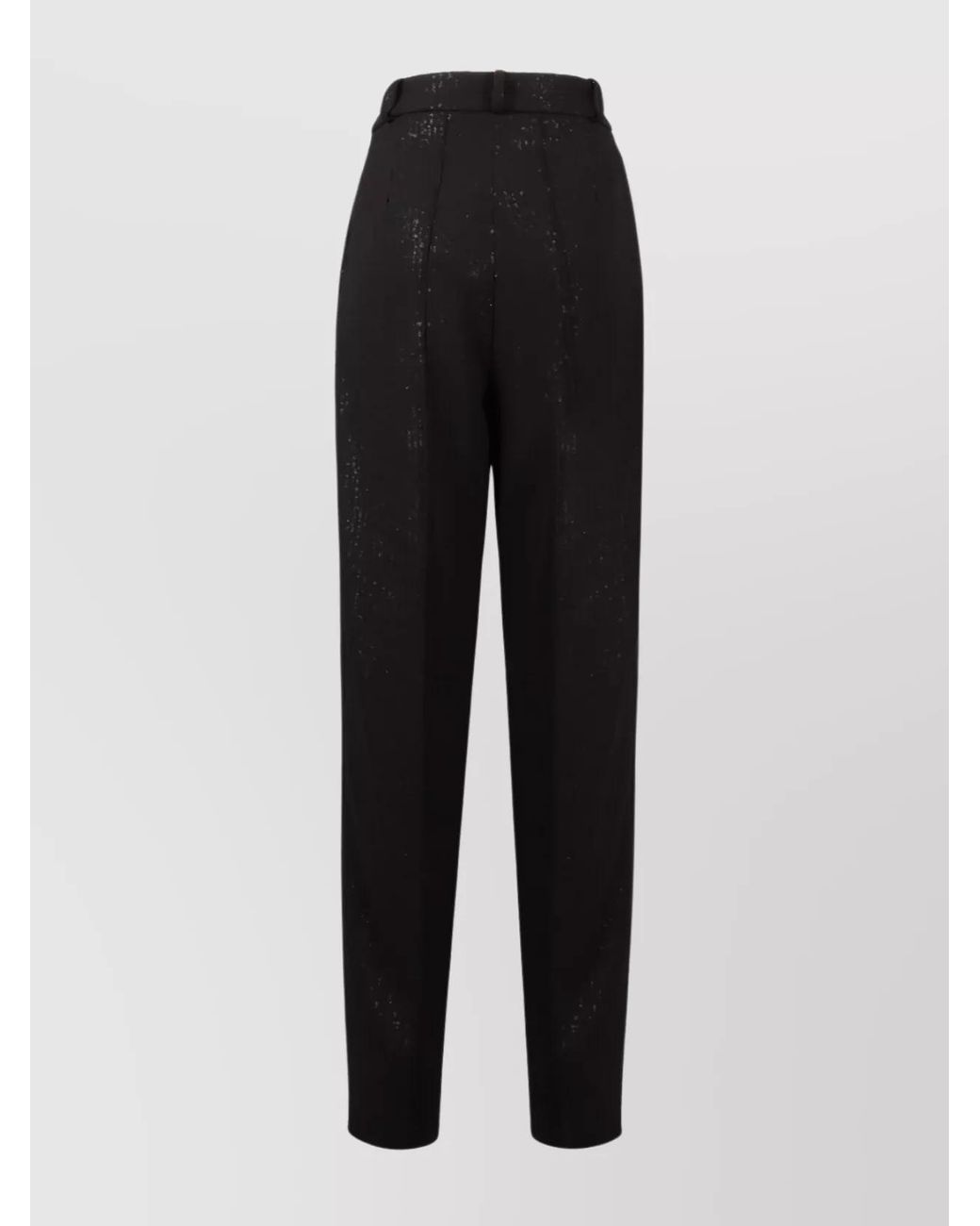 The Mannei Black Silk Sequin-Embellished Tailored Trousers