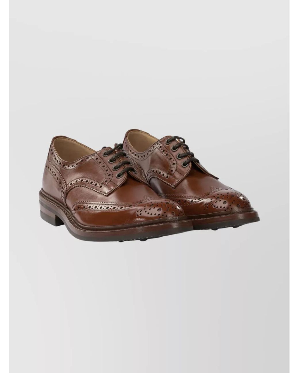 Tricker's Brown Leather Derby Shoes for men