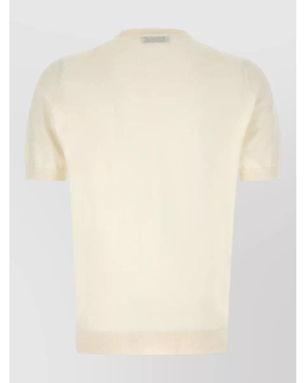 John Smedley Natural Ribbed Cotton Crew-Neck Short-Sleeve T-Shirt for men
