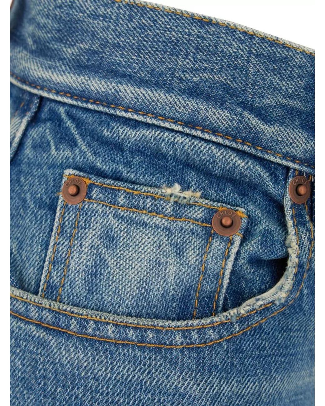 Chloé Blue Denim Slim Straight-Leg Jeans