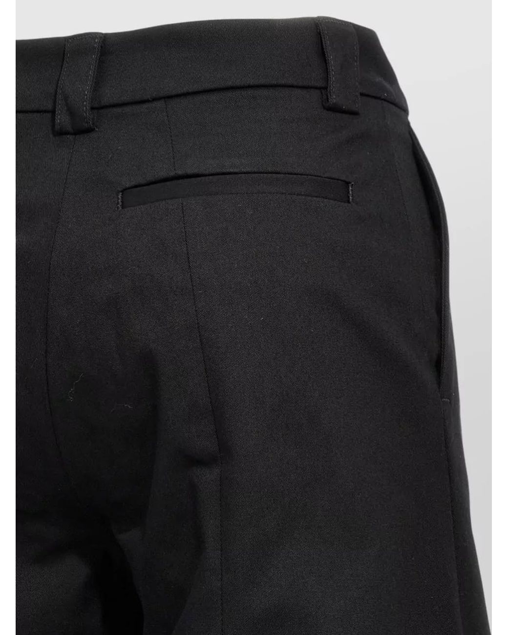 Thelatest Black Cotton High-Rise Wide-Leg Trousers
