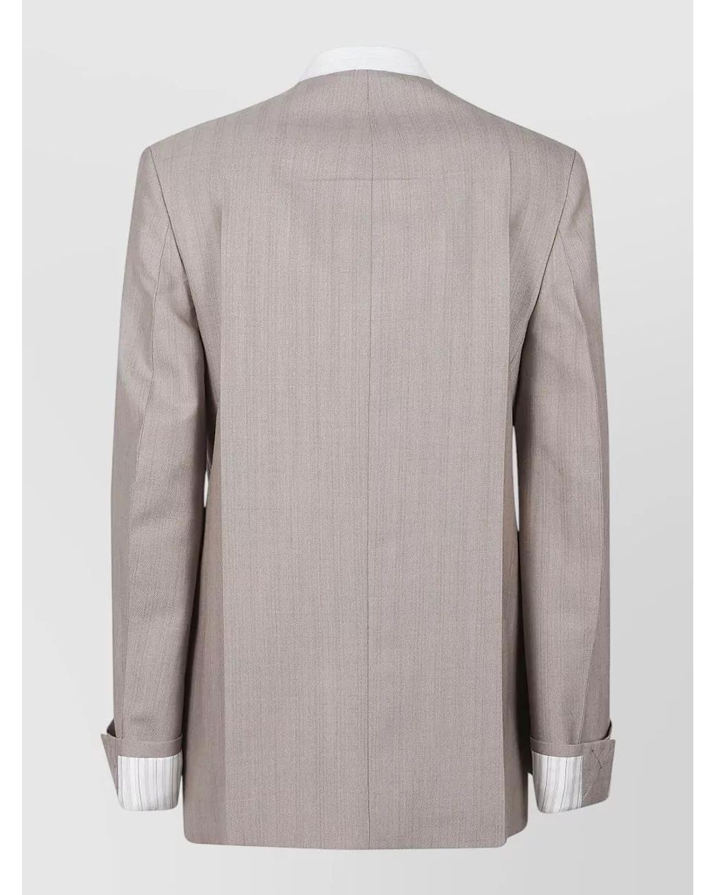 Victoria Beckham Gray Collarless Suit Jacket