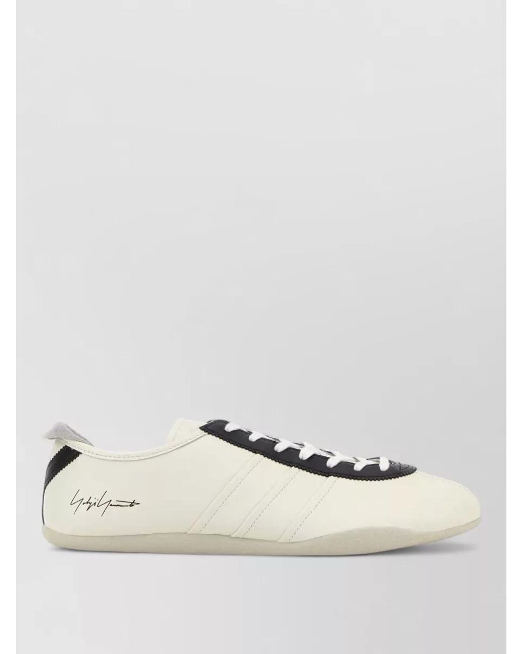 Y-3 Natural Leather Lace-Up Sneakers