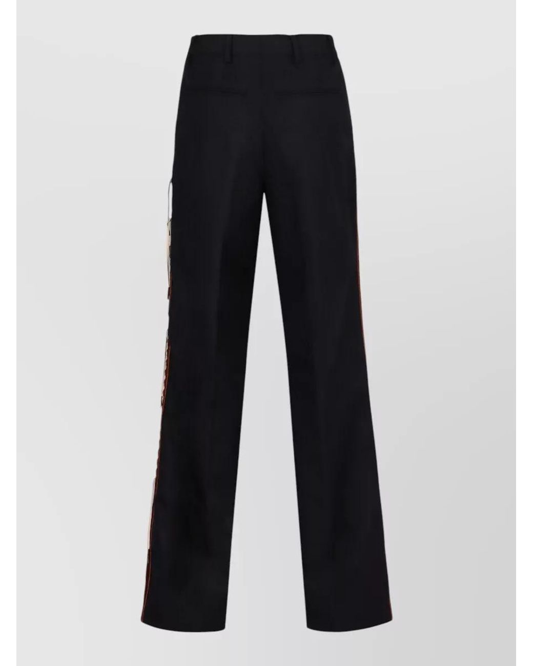 Dries Van Noten Blue Wool Straight-Leg Tailored Trousers