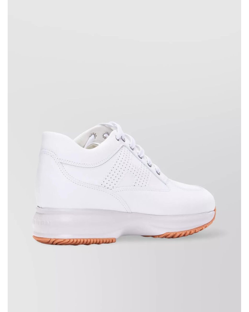 Hogan White Low Top Leather Perforated Sneakers