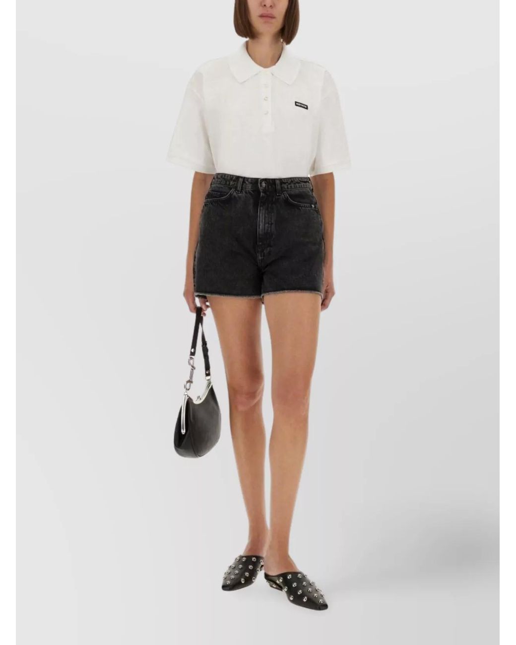ROTATE BIRGER CHRISTENSEN Black Polo Top