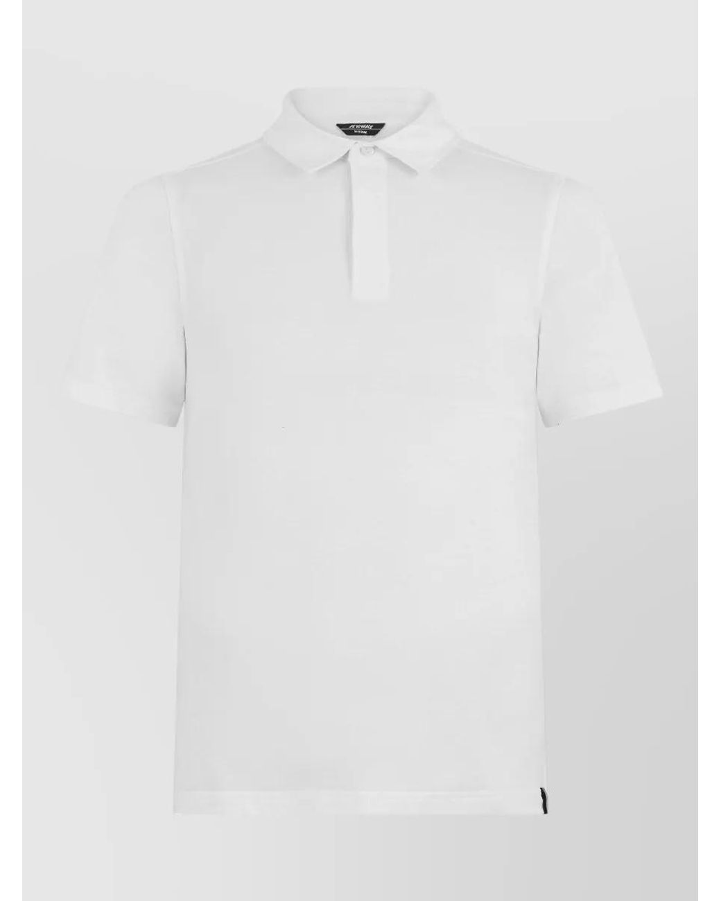 K-Way White Cotton Short-Sleeve Polo Shirt for men