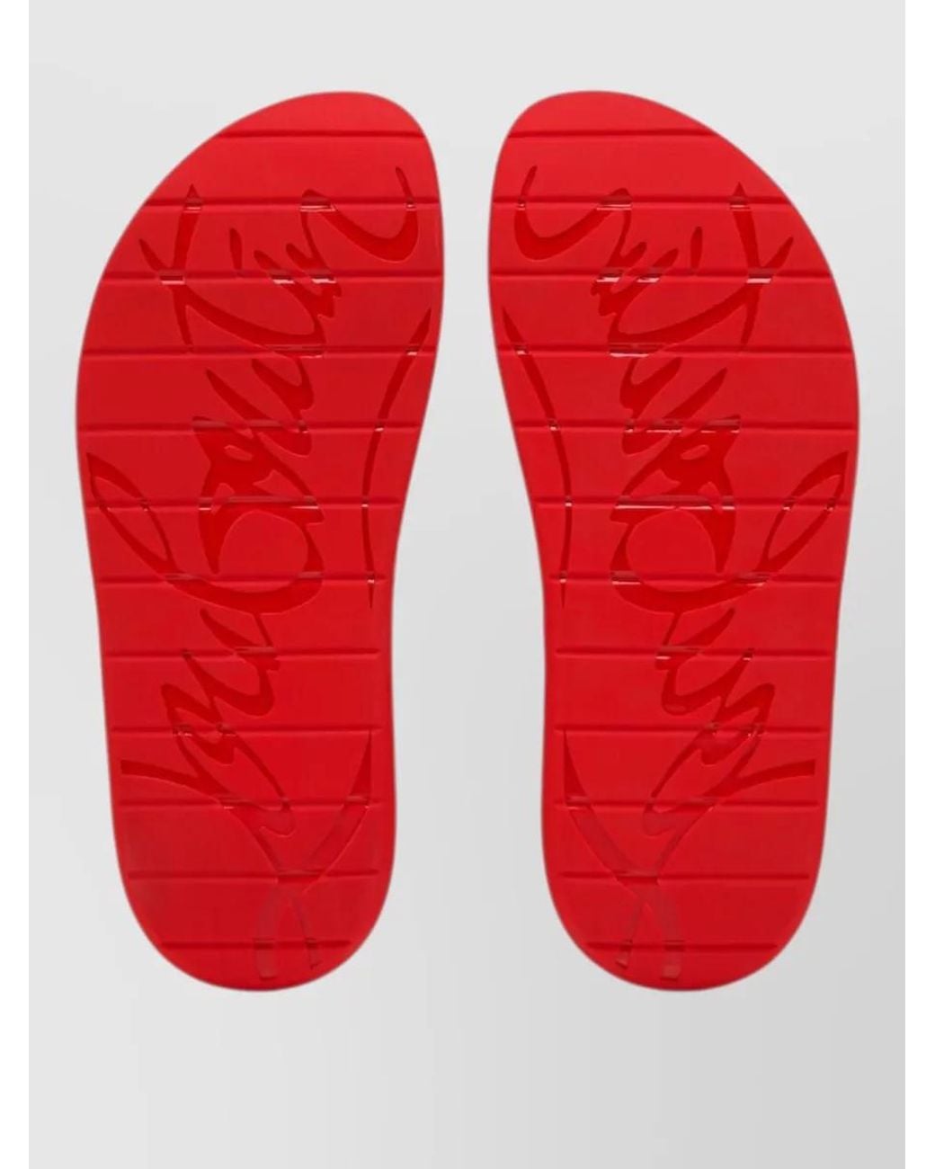 Christian Louboutin Red Rubber Slides for men