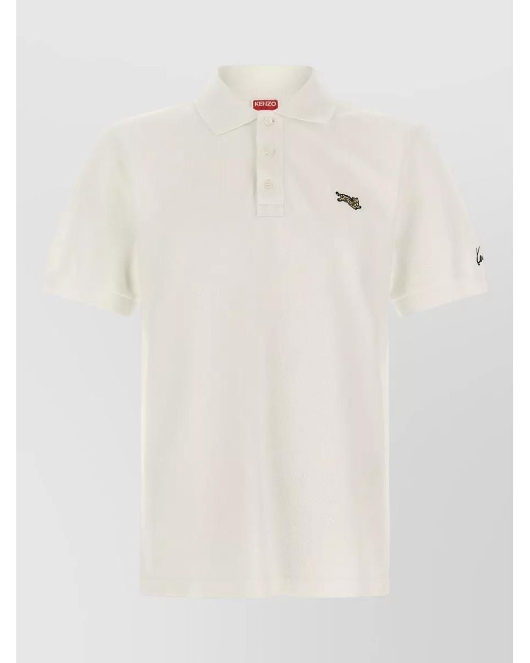 KENZO Natural Cotton Piqué Slim-Fit Polo Shirt for men