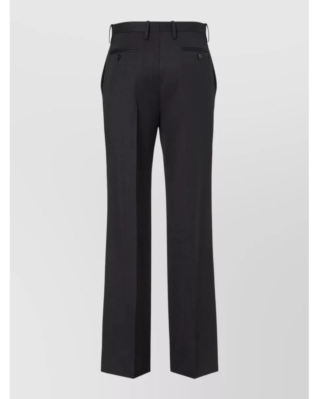 Fendi Blue Virgin Wool High-Rise Straight-Leg Suit Trousers